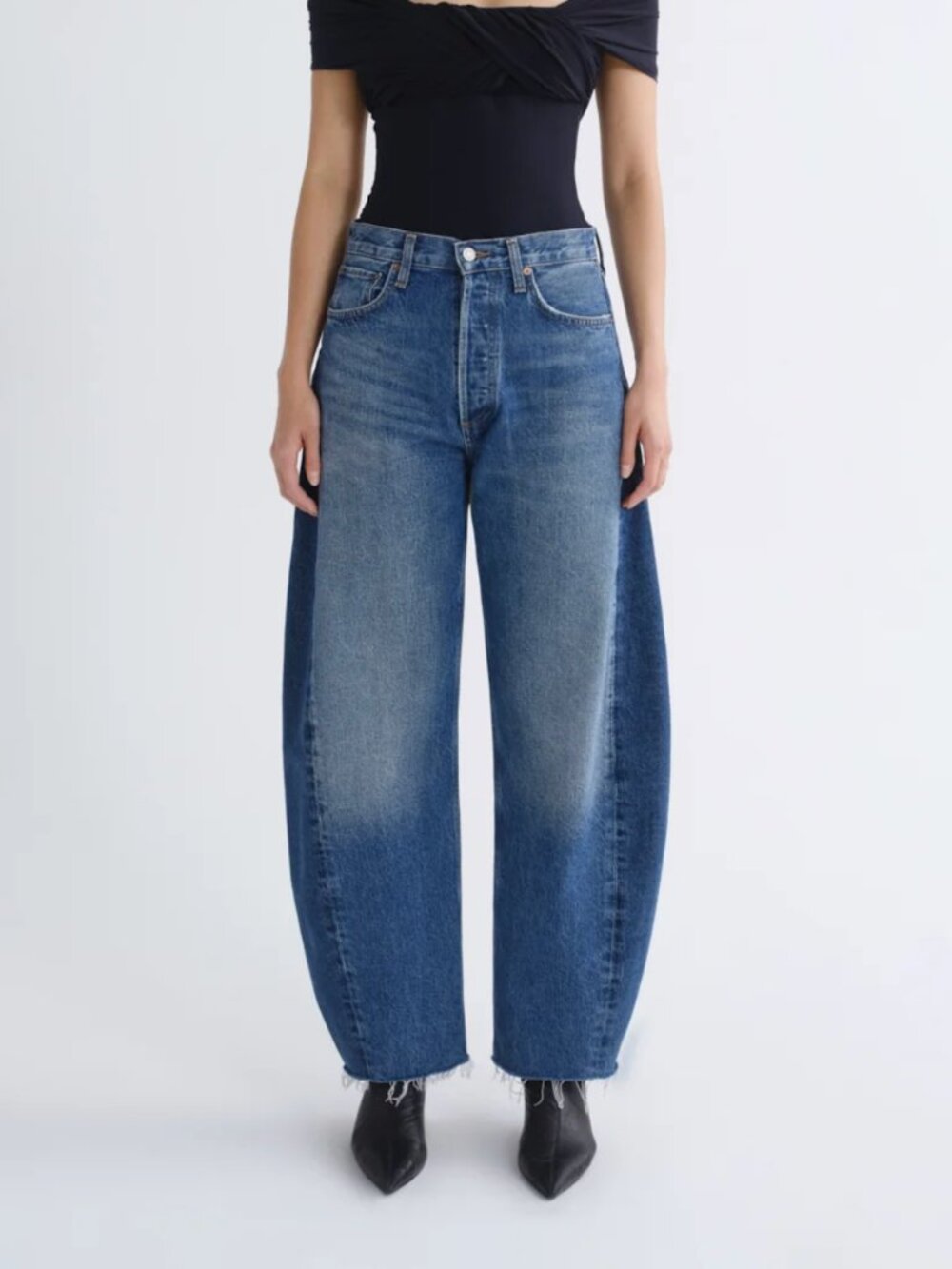 Agolde Luna High Rise Pieced Taper Jeans Split Sz 28 NWT